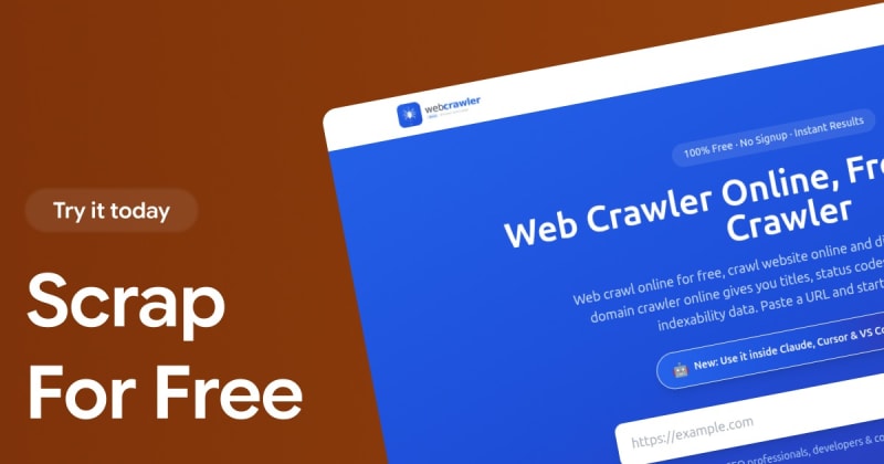 WebCrawler, a free online crawler with no signup