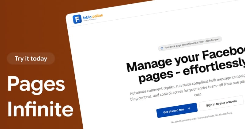 Fablo, a free Facebook page operations platform