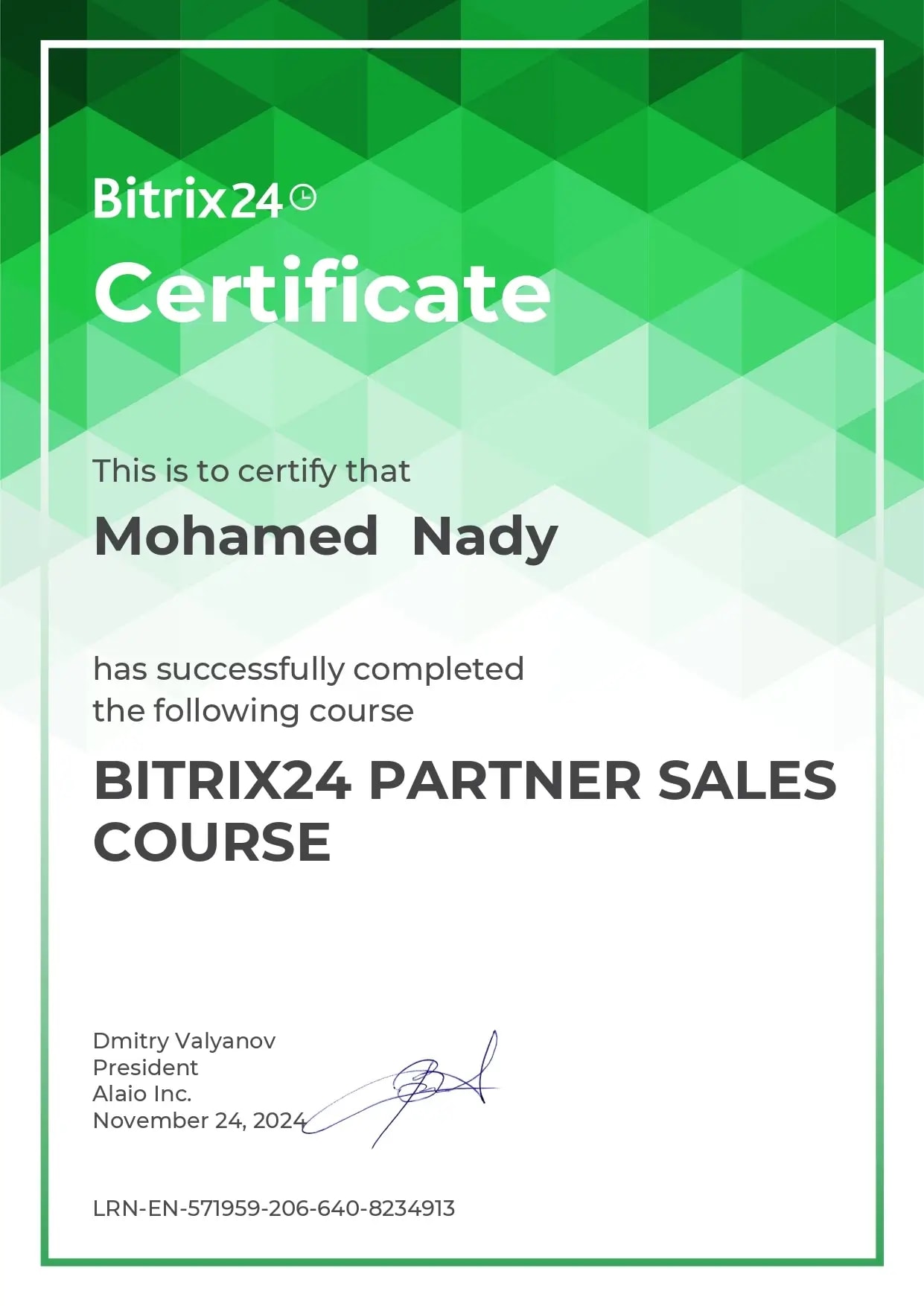 Bitrix24 Certificate 5
