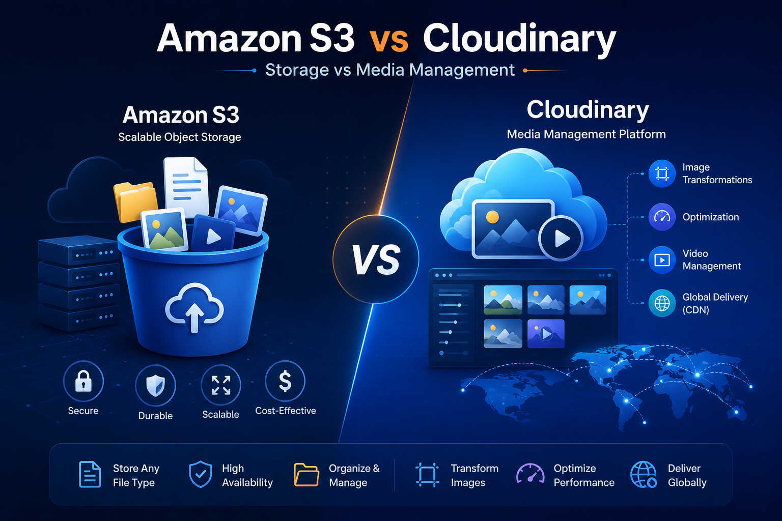 Amazon S3 vs Cloudinary: A Complete Comparison