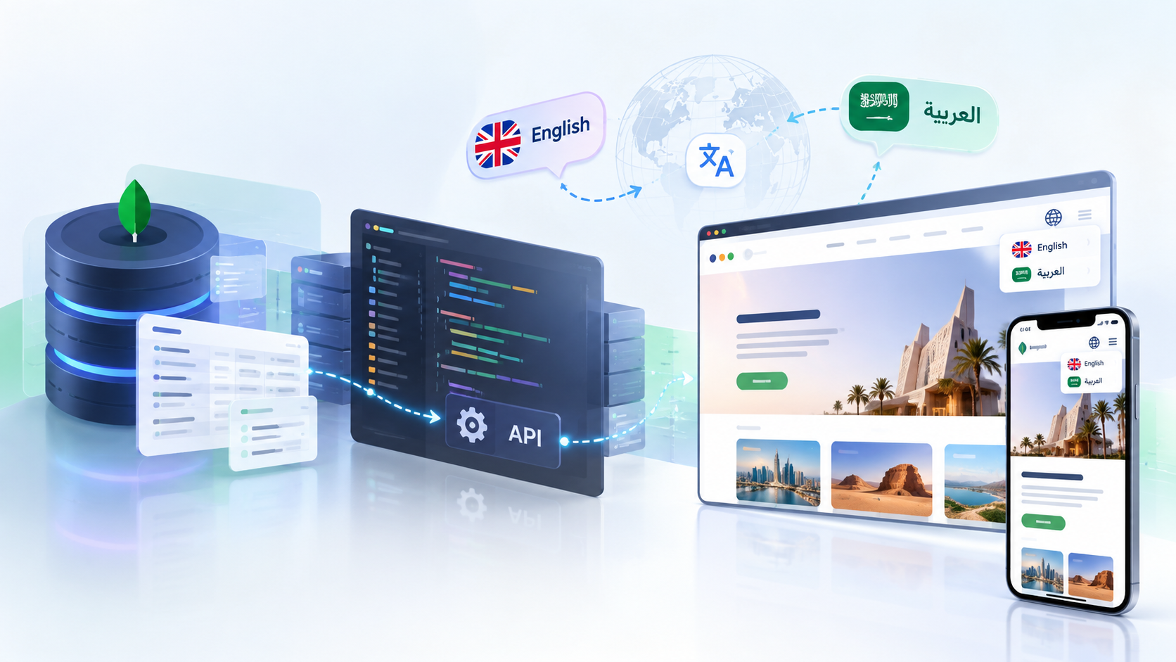 Designing a Multilingual Web Platform from Database to Browser