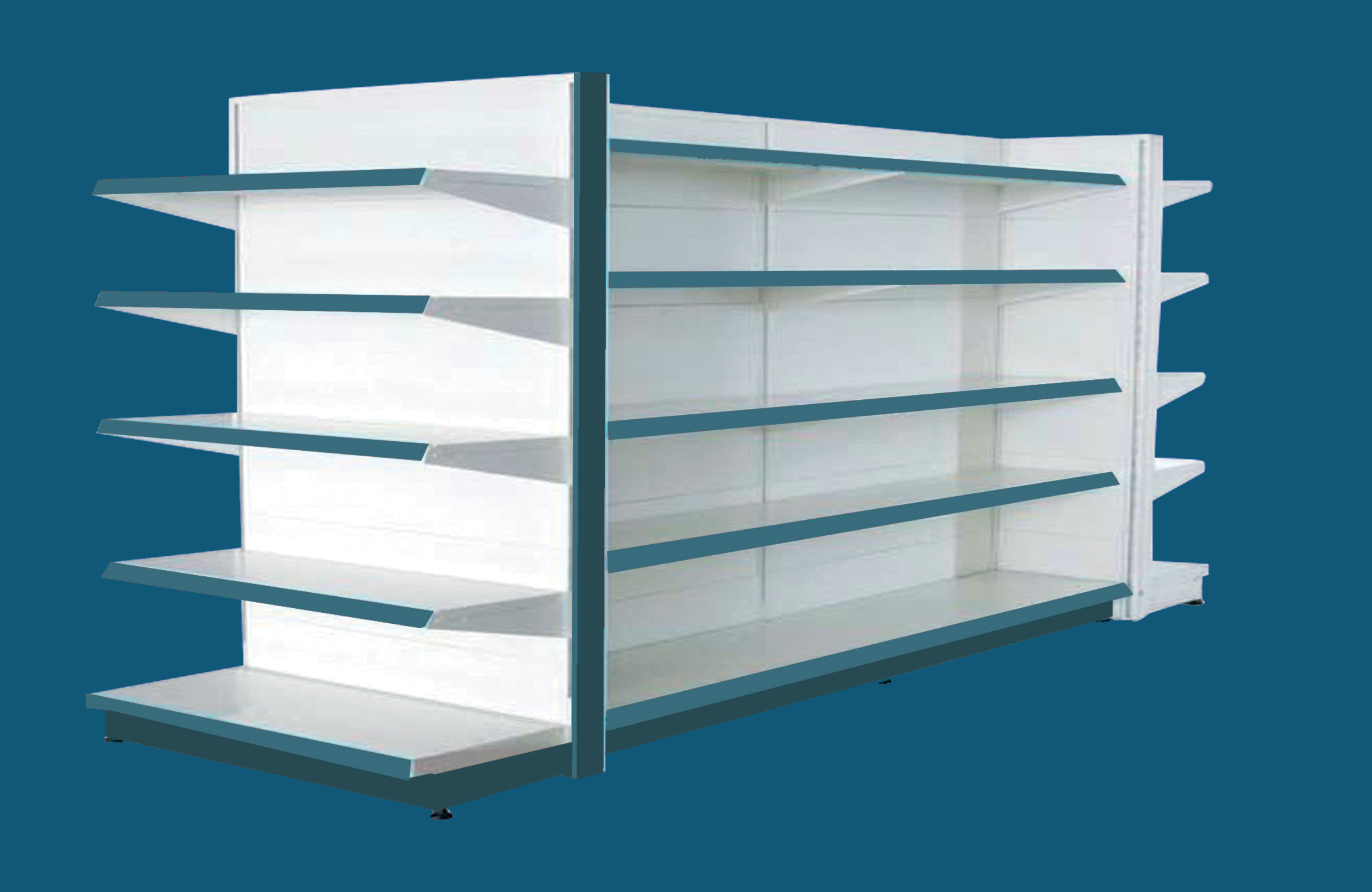 Retail store fitted with UFI display racks and gondola shelving â€” category.store_furniture.hero