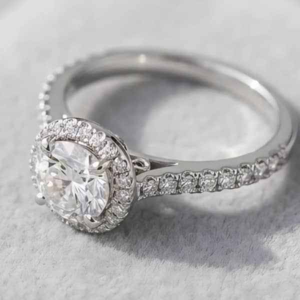 The Artisan Halo Hammered Solitaire Ring
