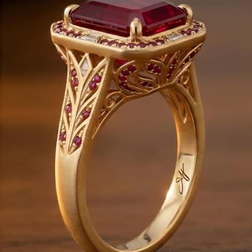 The Crimson Empire Deco Ring