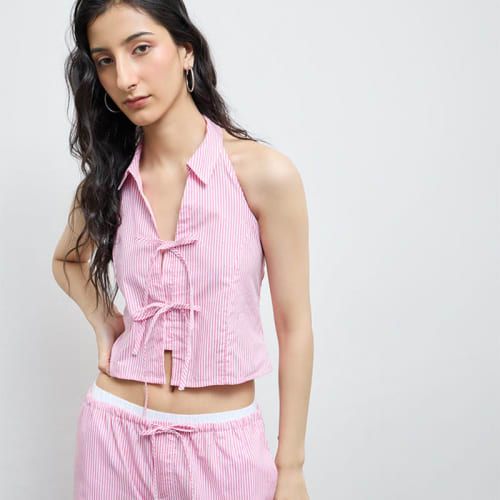 Pink Striped Top