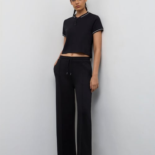 Black High-Rise Track Pants