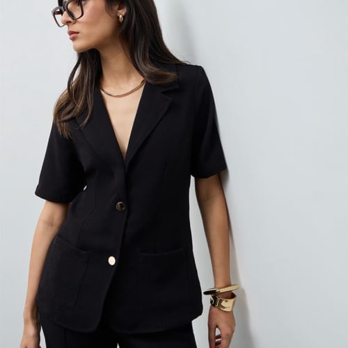 Wardrobe Black Solid Jacket