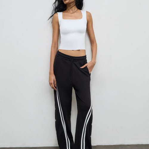 White Ribbed Padded Top