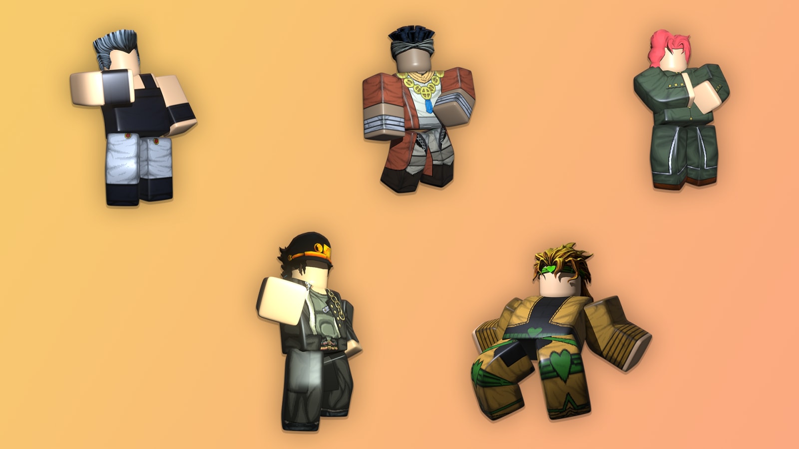 I ritratti dei personaggi della parte 3: Jotaro, DIO, Polnareff, Kakyoin e Mohammed Avdol