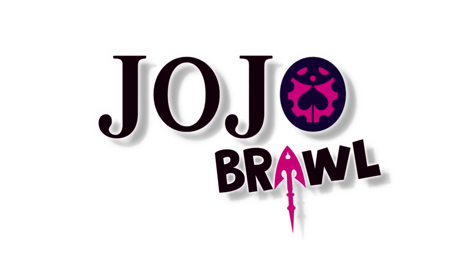 The Official Jojo Brawl game logo design, but in a dark theme