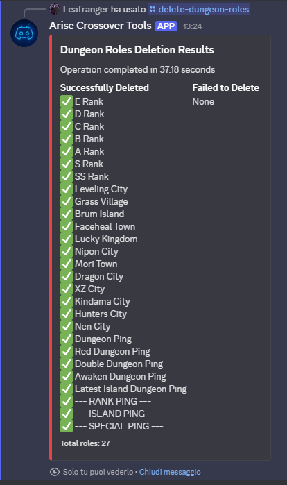 Delete Dungeon Roles Preview