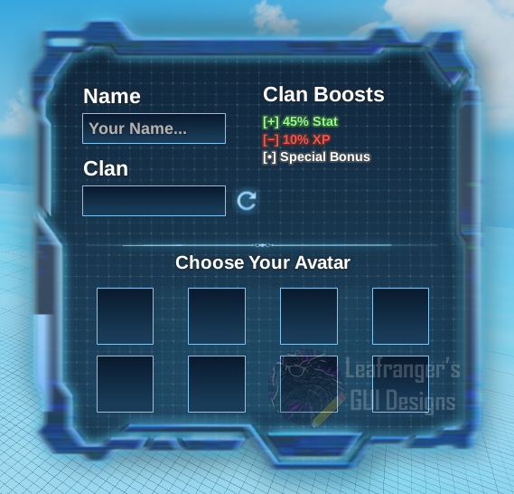 Character Creation Window