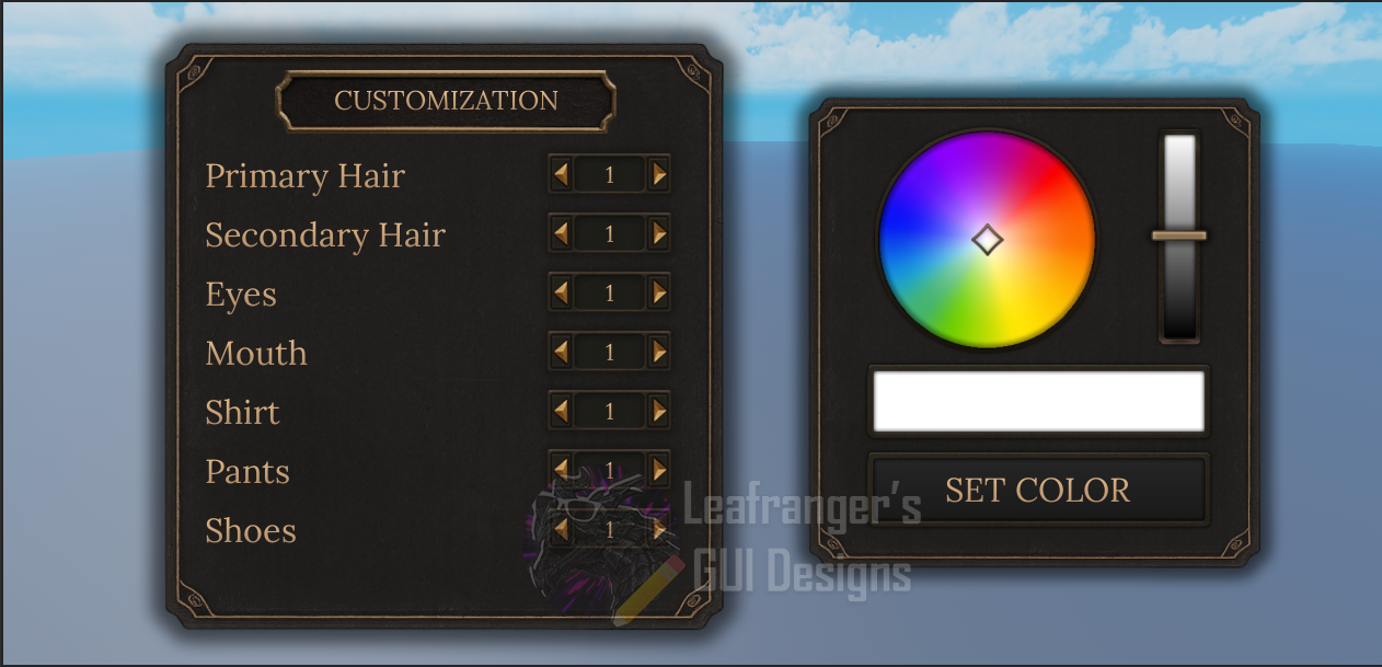 Customization Menu