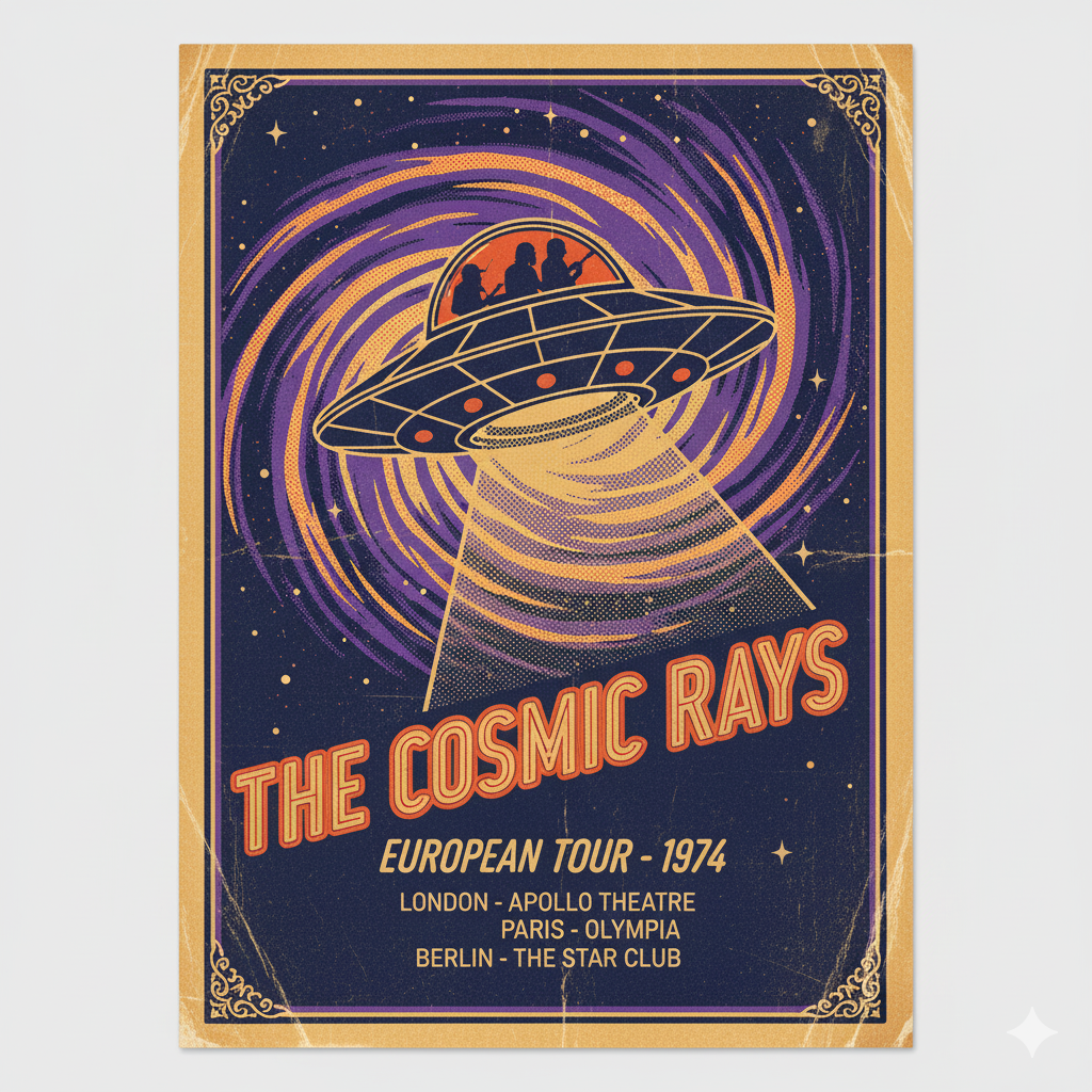 Example vintage tour poster: The Cosmic Rays