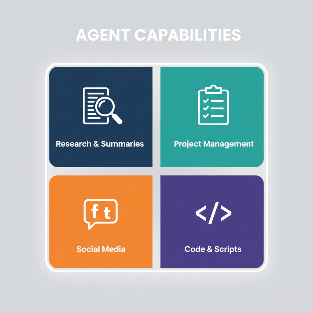 An infographic showcasing the core use cases for a personal AI agent.