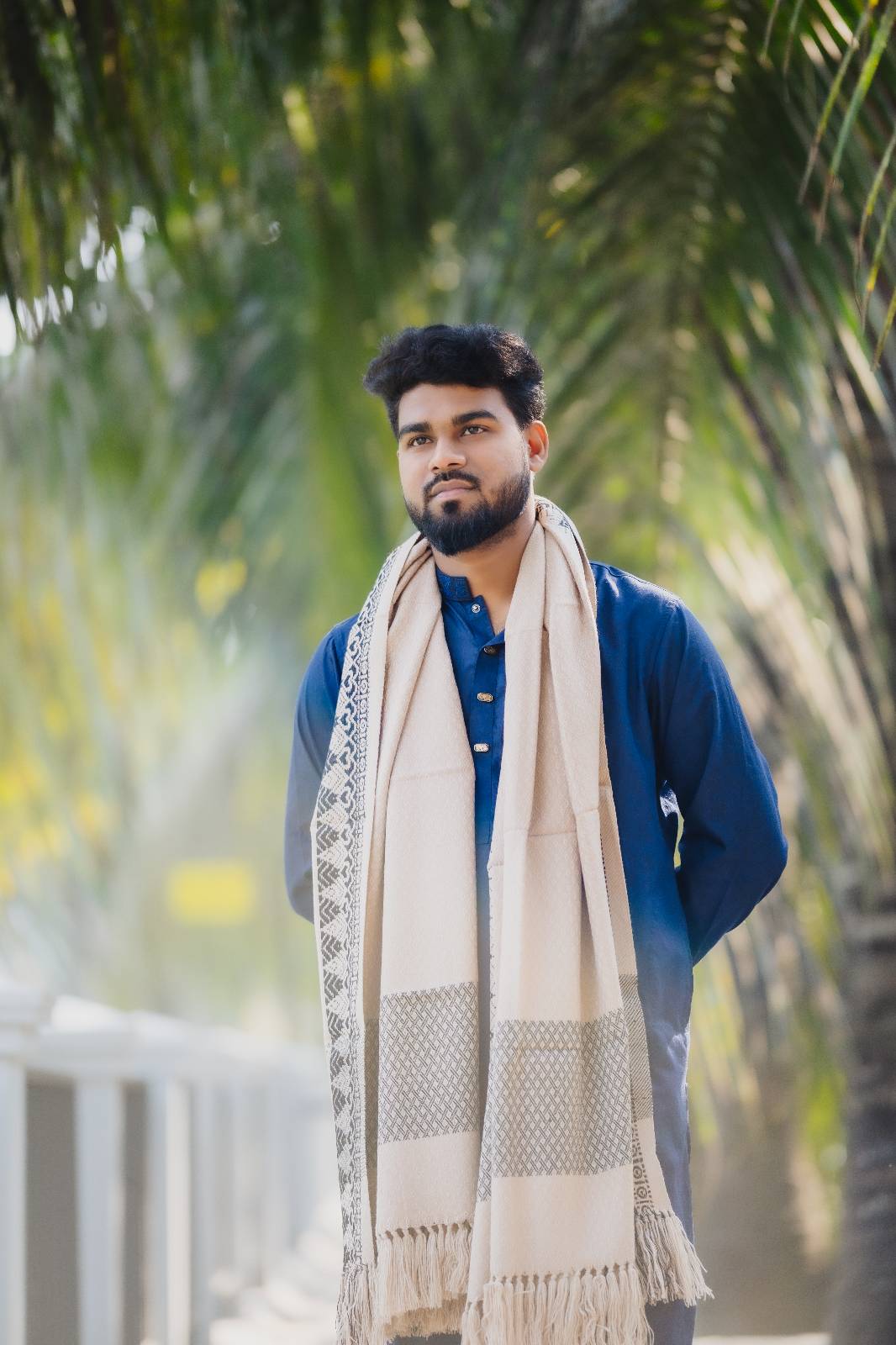 Premium Coffee & Black Tribal Wool Shawl