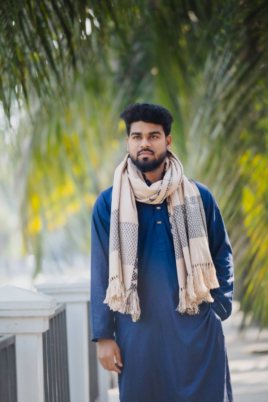 Premium Coffee & Black Tribal Wool Shawl 3