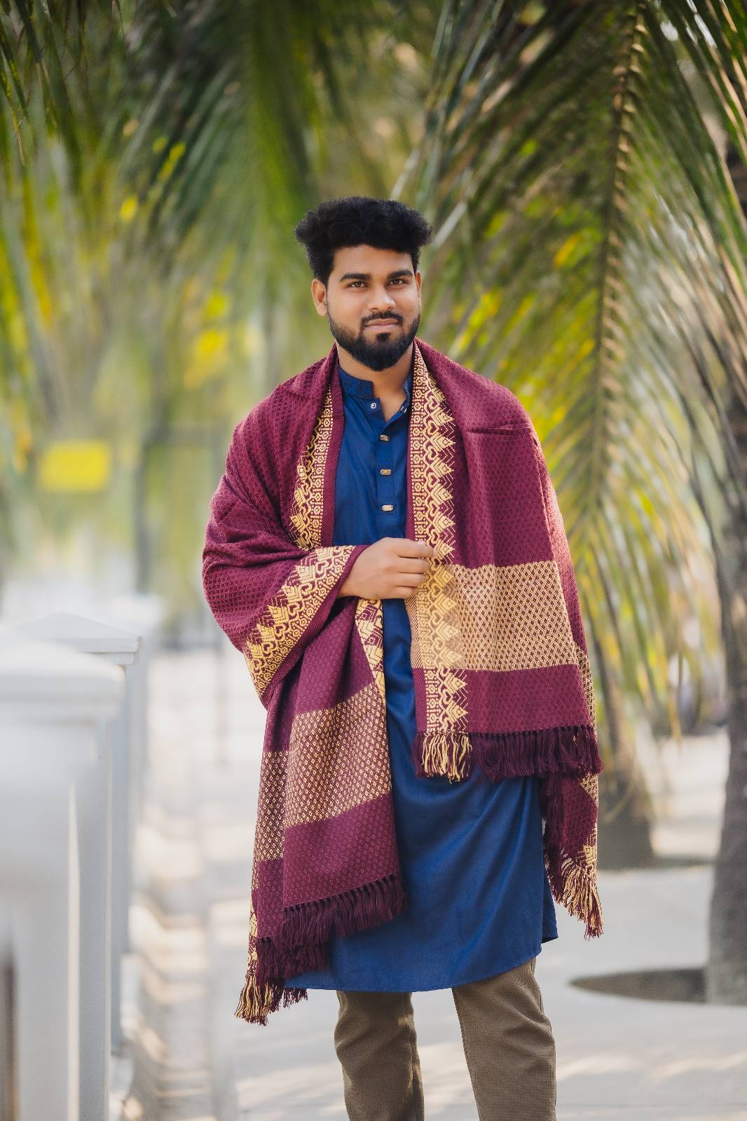 Premium Maroon Wool Shawl