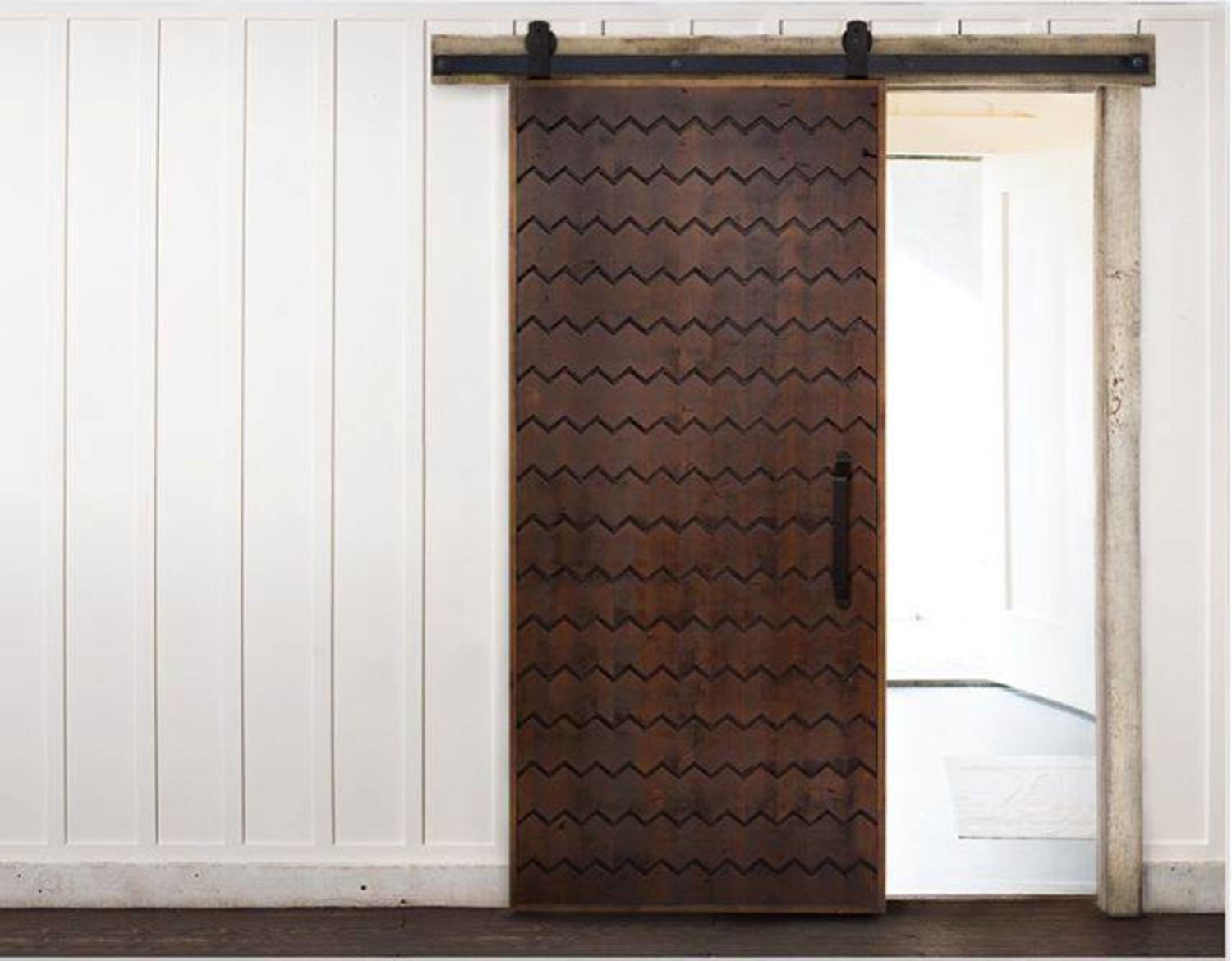 Alta Chevron Pattern Sliding Barn Door