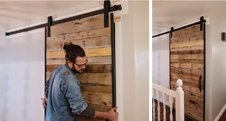 use team work to secure your barn door into place