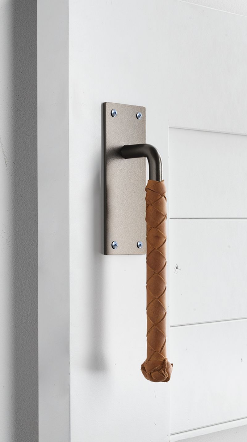 Braided Leather Strap Barn Door Handle Rustica Hardware