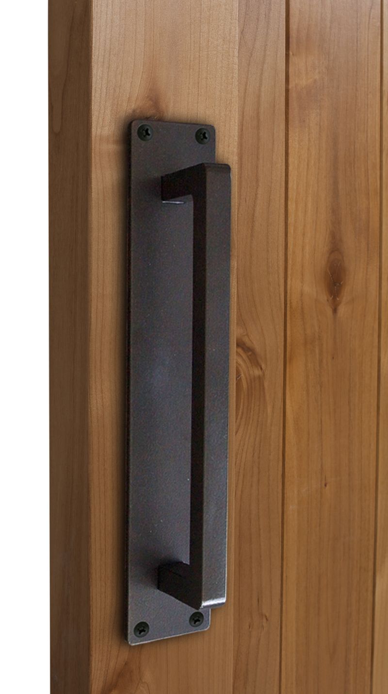 4 inch cabinet door pulls on Moor Barn Door Pull Rustica