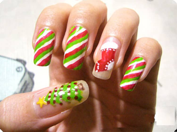 3. Cute Christmas Nail Ideas in Pink and Teal - wide 4