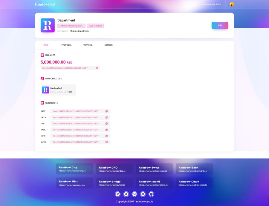RainbowDAO Factory:a multi-chain DAO infrastructure protocol | Devpost