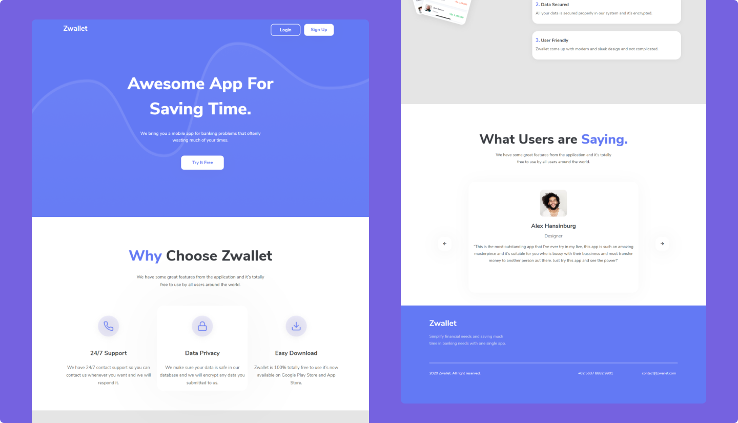 Landing Page Zwallet