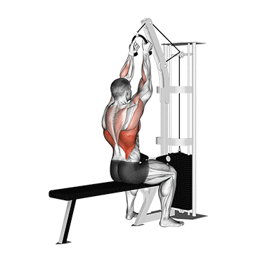 cable lateral pulldown (with rope attachment)