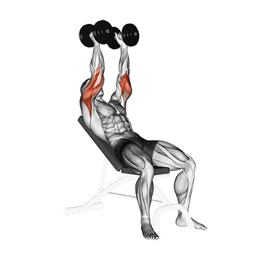 dumbbell incline triceps extension demonstration