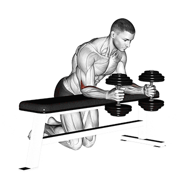 dumbbell over bench neutral wrist curl demonstration