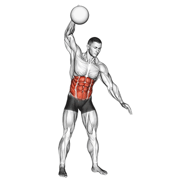 one arm slam (with medicine ball)