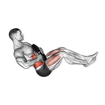 weighted russian twist (legs up)