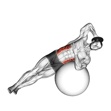 weighted side bend (on stability ball)