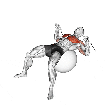 cable press on exercise ball demonstration