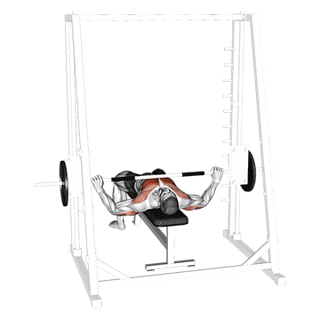smith wide grip bench press demonstration