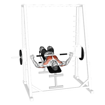 smith wide grip decline bench press demonstration