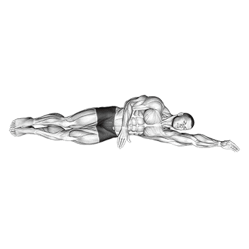 side lying floor stretch demonstration