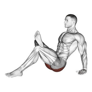 seated glute stretch demonstration