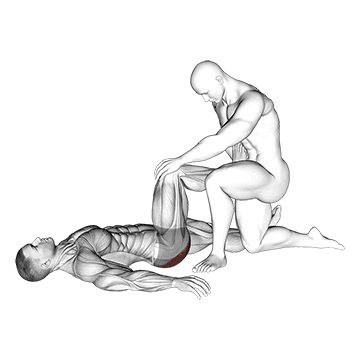 assisted lying glutes stretch