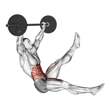 barbell sitted alternate leg raise demonstration