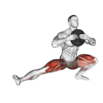 weighted cossack squats (male) demonstration
