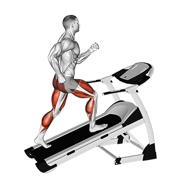 walking on incline treadmill demonstration