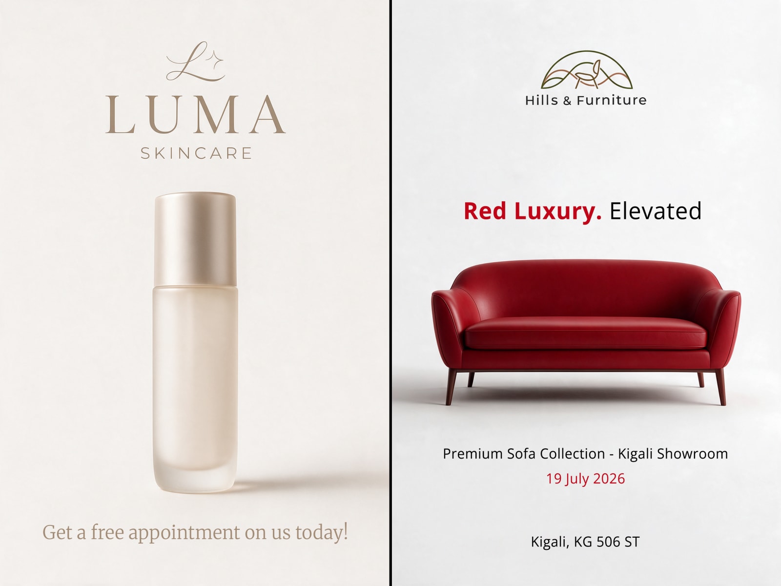 Luma Poster(left), Hills & Furniture Poster(right)