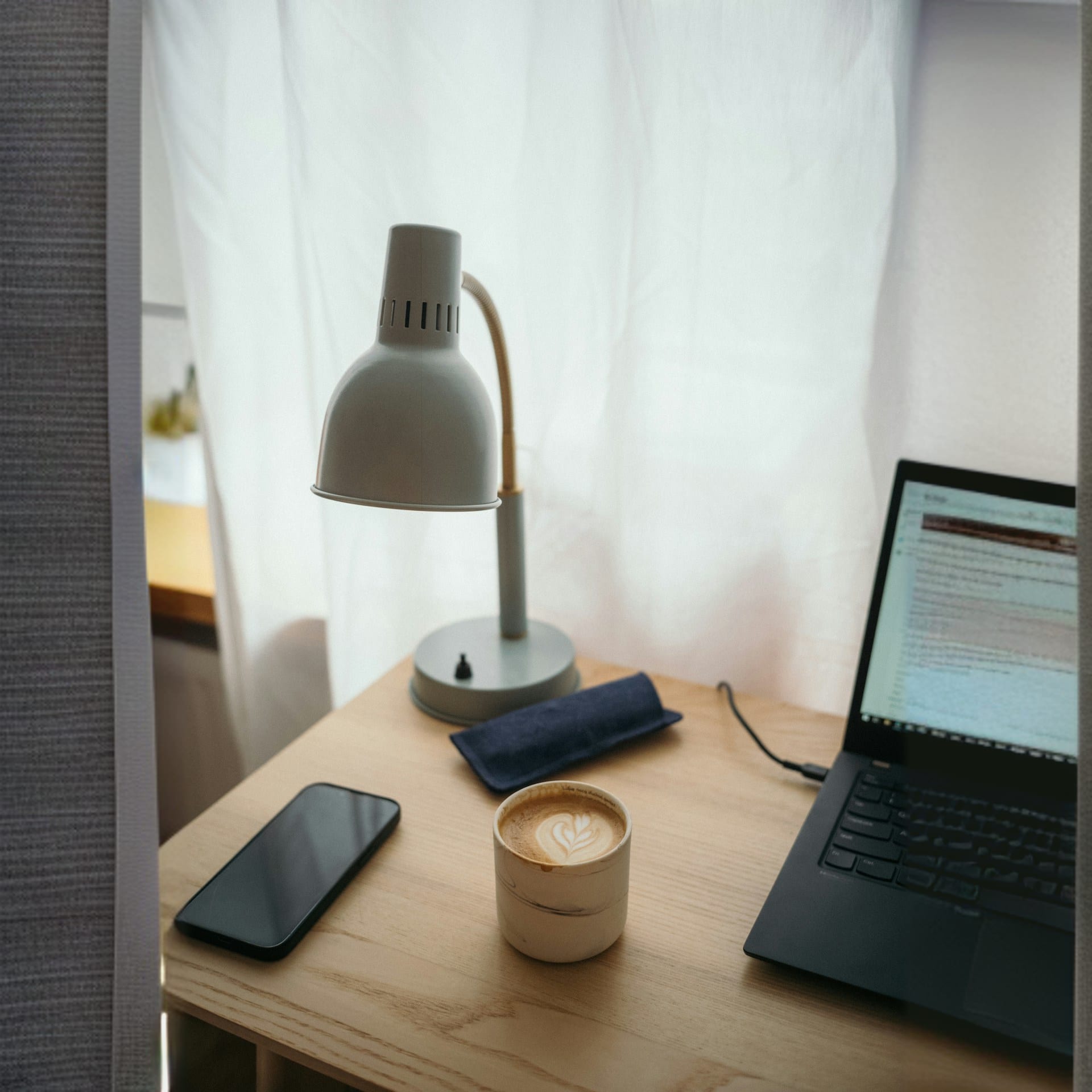 Your optimal desk in the morning