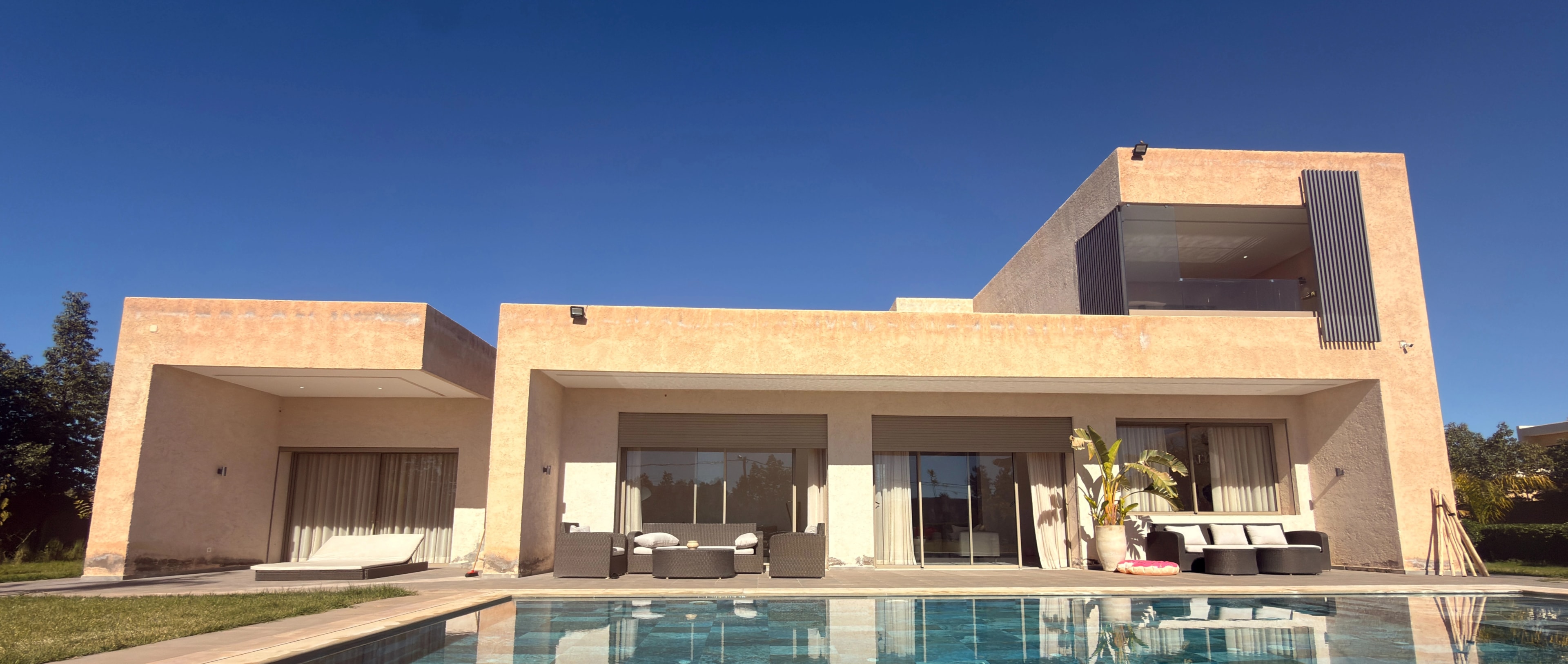 Golden-hour luxury travel scene
