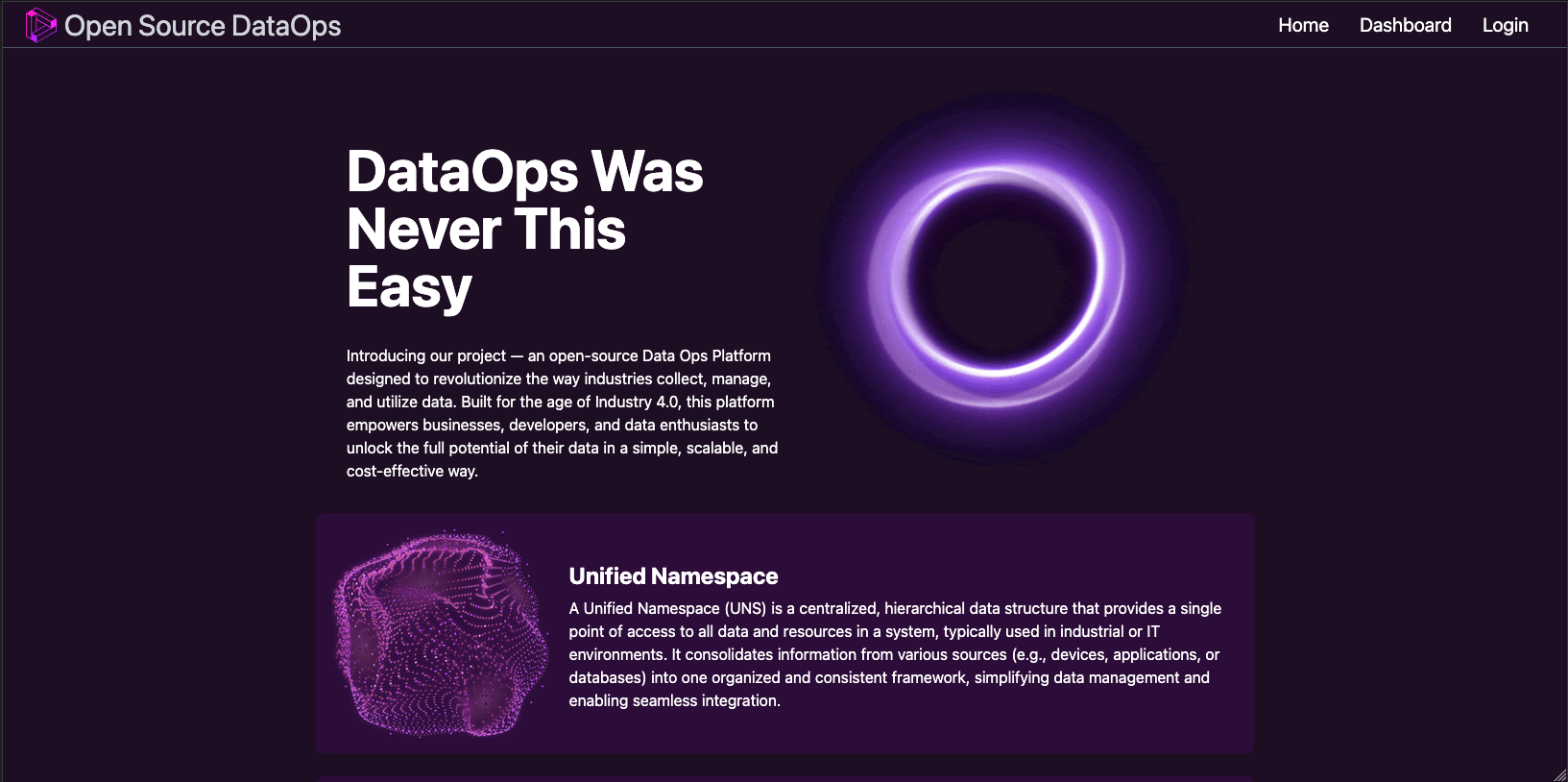 home page data ops platform