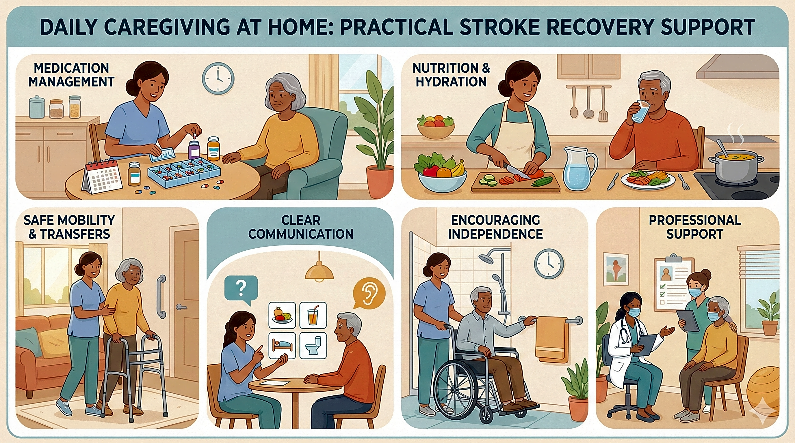 Carer assisting with home exercises