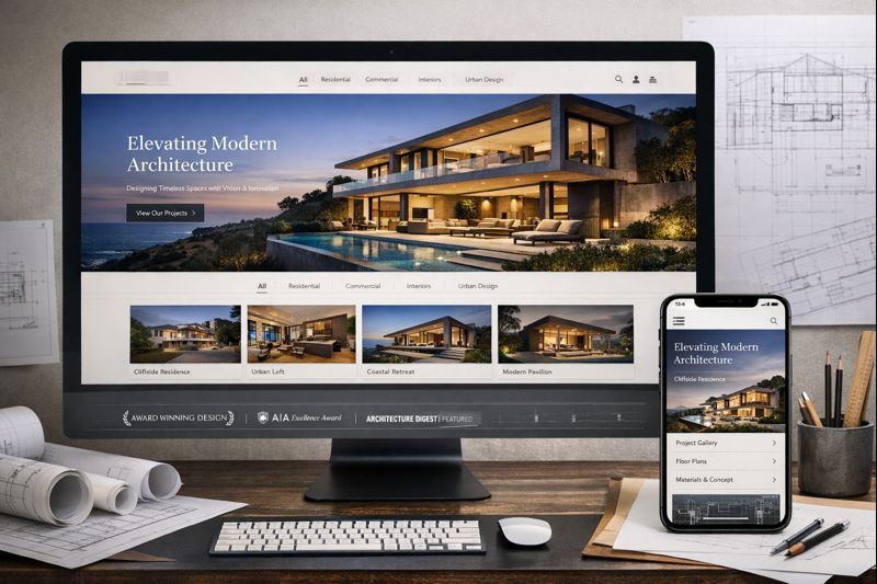 Elegant portfolio website for an architectural firm